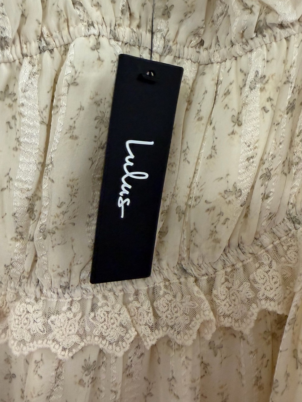 Lulu's Cream Floral Ruffled Mini Dress - Picture 2 of 5